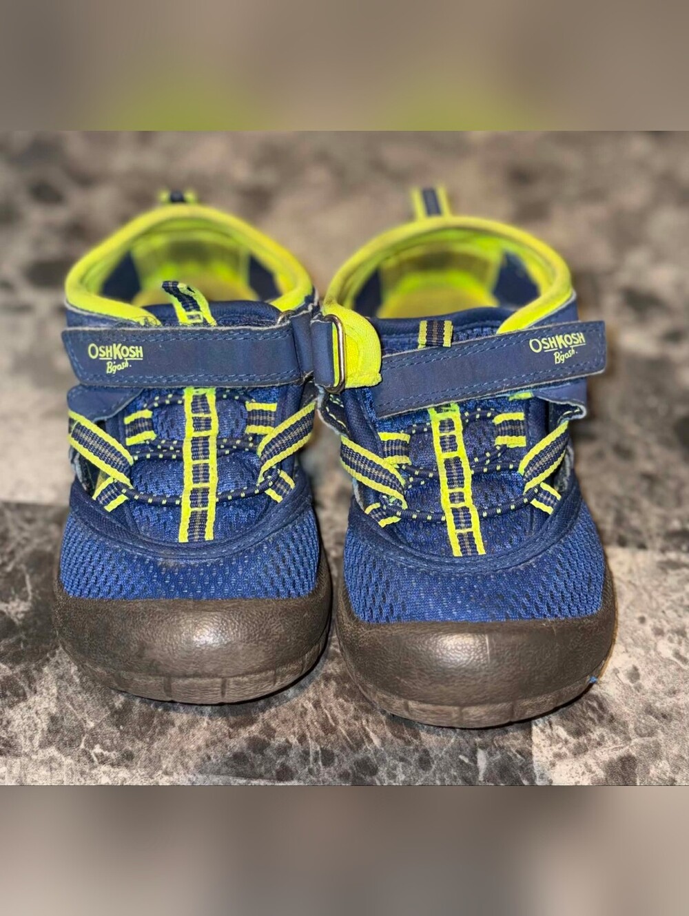 OshKosh B'gosh Navy & Neon Green Kids Active Sandals